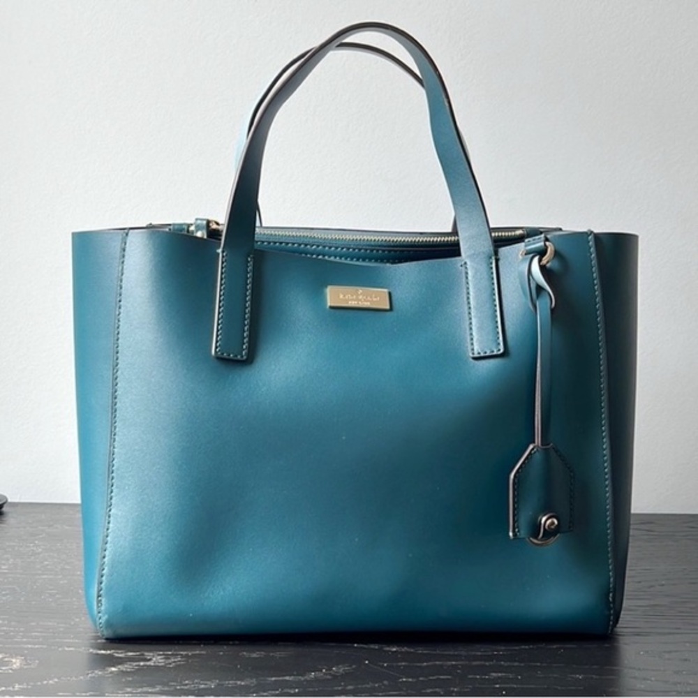 KATE SPADE Putnam Drive Nelle Convertible Work Commuter Tote Teal MSRP: $348 - Picture 3 of 16